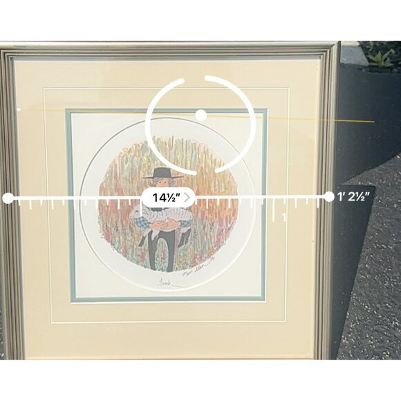 VTG P. Buckley Moss Framed Amish Art Print 14.5"x15.5"  Signed, Numbered & COA - Picture 4 of 8